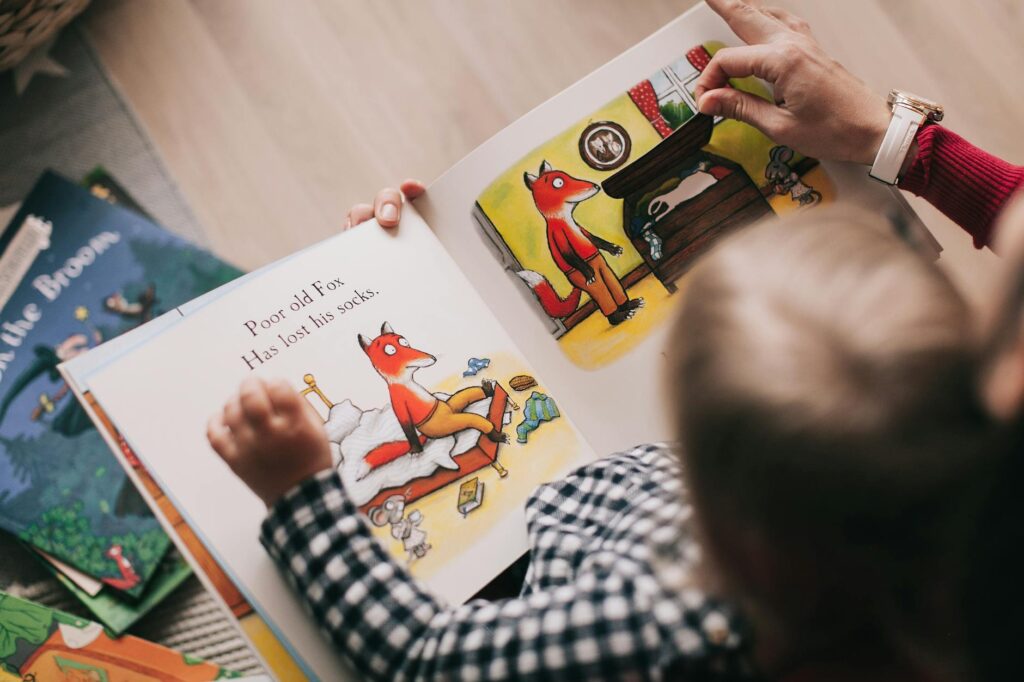 person reading a book